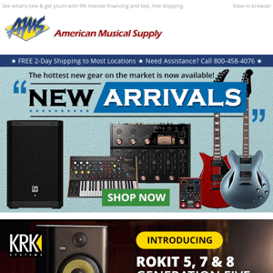 ★ NEW ARRIVALS ★ Check Out the Latest Gear, Including the New KRK Rokit G5 Monitors!