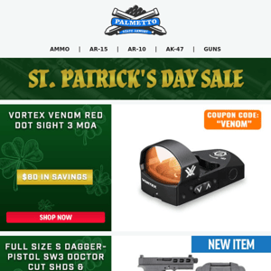 🍀 St. Patrick's Day Sale! | PSA Dagger Full Size SW3 Doctor Cut Pistol W/ 10 Mags, Gray $419.99!