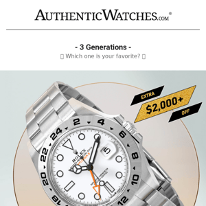 Rolex Explorer II - 3 Generations - 16570 | 216570 | 226570 White Dial Men's Watches