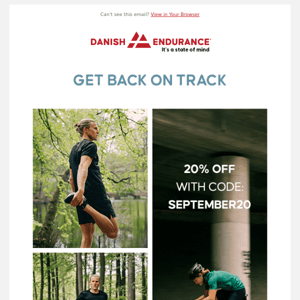 Get back to the routine with a 20% off code.