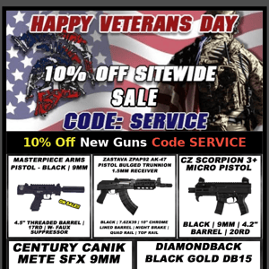 📢 10% Off Top Selling Guns