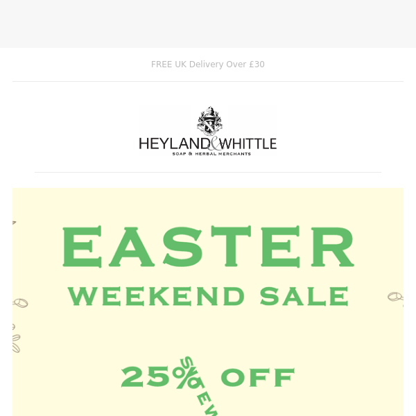 25% OFF Site-wide SALE Over Easter Weekend 🐣 🐰