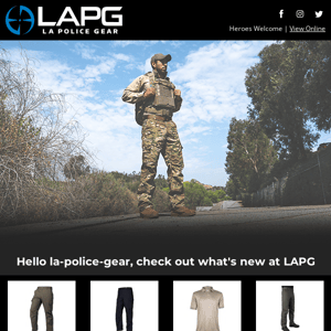 Hi LA Police Gear, check out what's new at LAPG.com