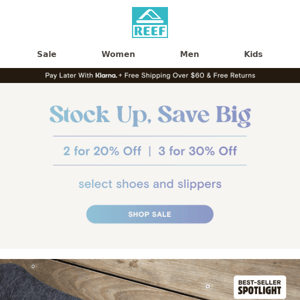 🏷️ Save up to 30% on shoes & slippers!