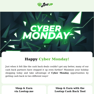 Cyber Monday Cash Back Offers Are Here!