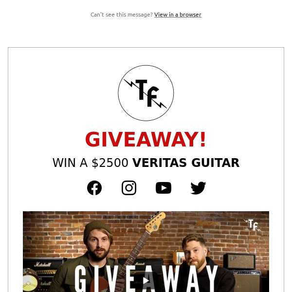 ONLY A FEW HOURS LEFT TO ENTER - $2500 GUITAR GIVEAWAY 🎸⚡️🎸⚡️ - Tone  Factor