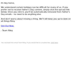 Want to opt out of Father’s Day emails?