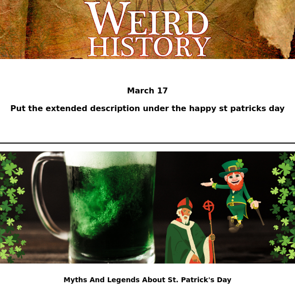 🍀 Myths and Legends About St. Patrick's Day 🍀