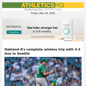 Oakland A’s complete winless trip with 3-2 loss in Seattle