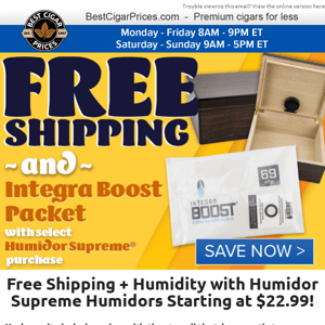 💦 Free Shipping + Humidity with Humidors Starting at $22.99 💦