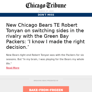 New TE Robert Tonyan on joining Bears