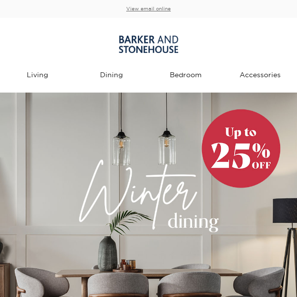 Up to 25% off Winter Dining