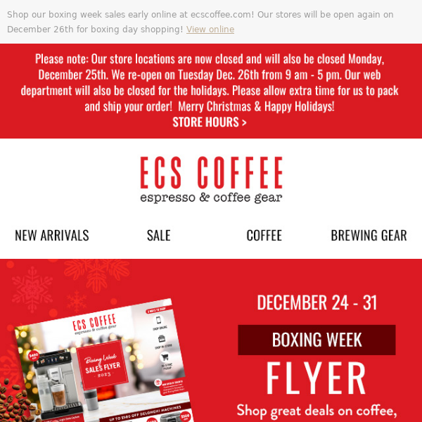 Boxing Week Coffee Deals! 🎅 Up to $2 Off K-Cups & Whole Beans