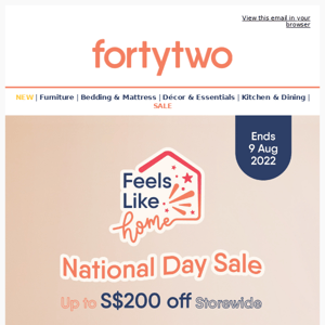 🇸🇬 National Day Sale starts now! Up to S$200 off storewide!