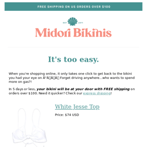 Midori Bikinis, we commend you