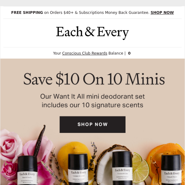 save $10 and try 10 scents