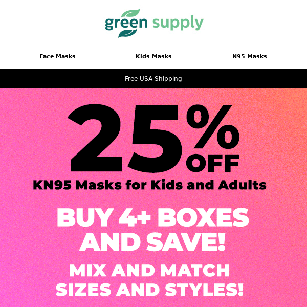 😷🆙25% Off KN95 Masks for Kids and Adults! Mix and Match!