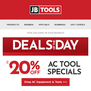 20% Off* AC Tool Specials