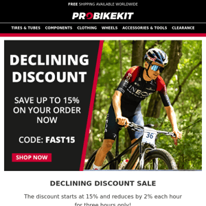 15% off Declining Discount has Started!