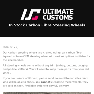 Ultimate Customs: In Stock Carbon Fibre Steering Wheels