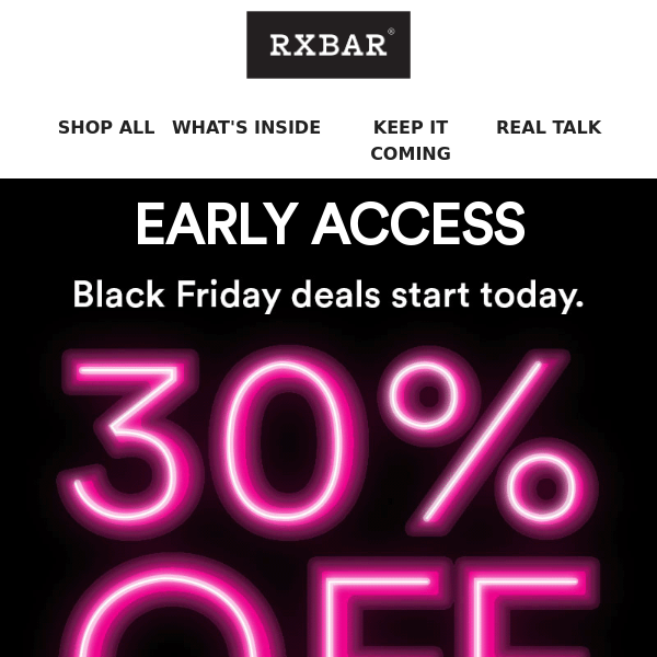 Early Access To 30% Off Sitewide