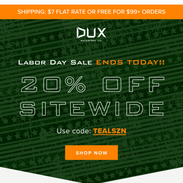 Labor Day sale ends tonight!
