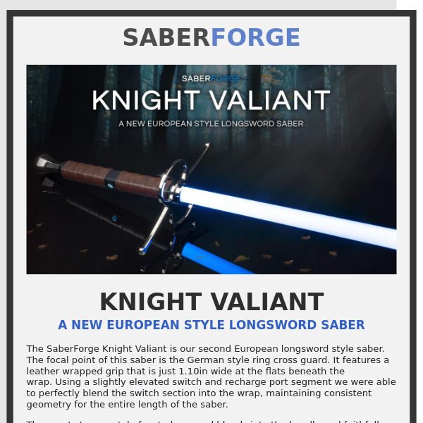 New Saber: Knight Valiant Eco! New updated Knight Errant Eco