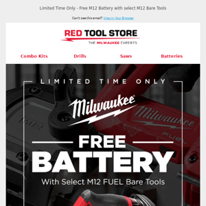 FREE Milwaukee M12 Battery with These Tools