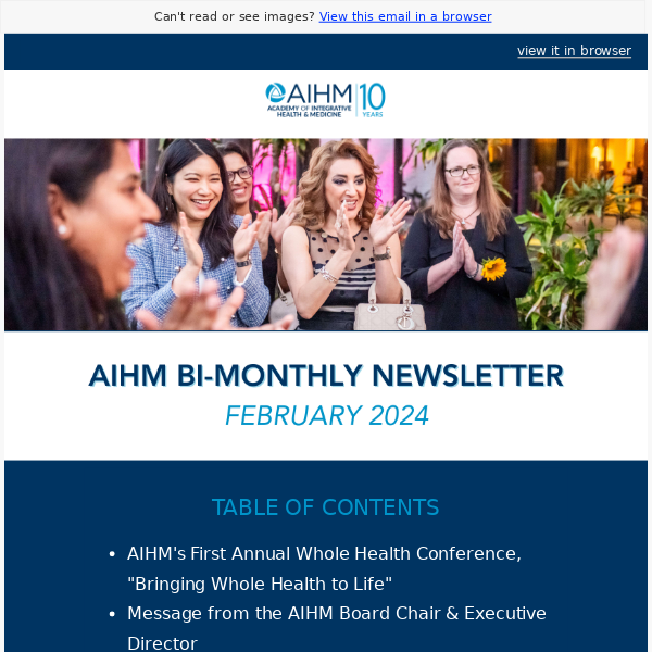AIHM Bi-Monthly Newsletter - February 2024