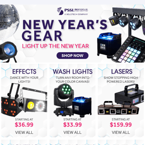 Be Ready for New Year’s Gigs with New Gear
