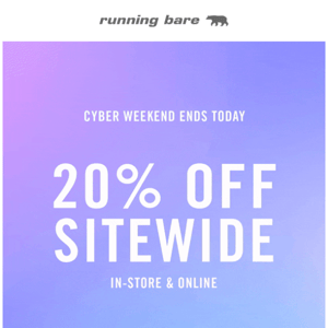 ENDS TONIGHT ⏰ Cyber Sale 20% Off Sitewide 