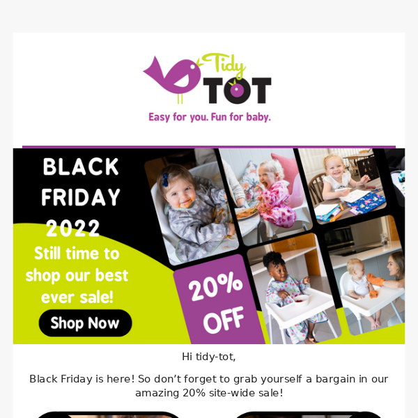 20% Off everything at Tidy Tot!