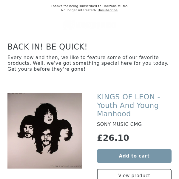 BACK IN! KINGS OF LEON - Youth And Young Manhood