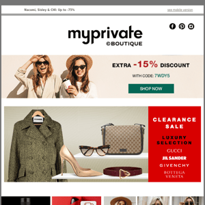 Bottega Veneta | Givenchy | Gucci | Jil Sander with discount code -15% - My  Private Boutique