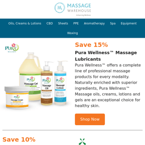 15% OFF Pura Wellness™ Massage Lubricants & More!