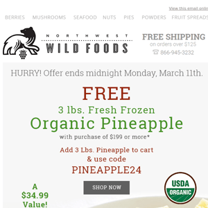 🍍 FREE Organic Pineapple Ends SOON!