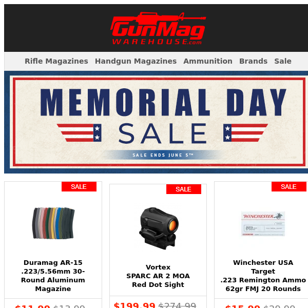 Memorial Day Sale Is Still Going Strong | Duramag AR-15 30rd Mag For $11.99