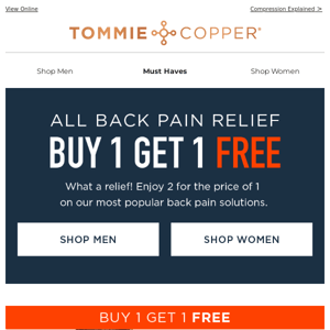 BOGO Free All Back Pain Solutions!