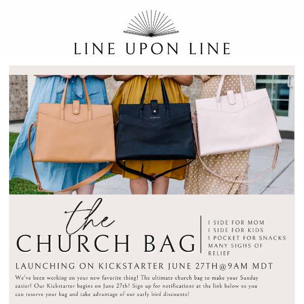 SAVE THE DATE! We made the perfect Church Bag🤩