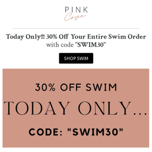 30% Off Your Entire Swim Order! 🌊☀️