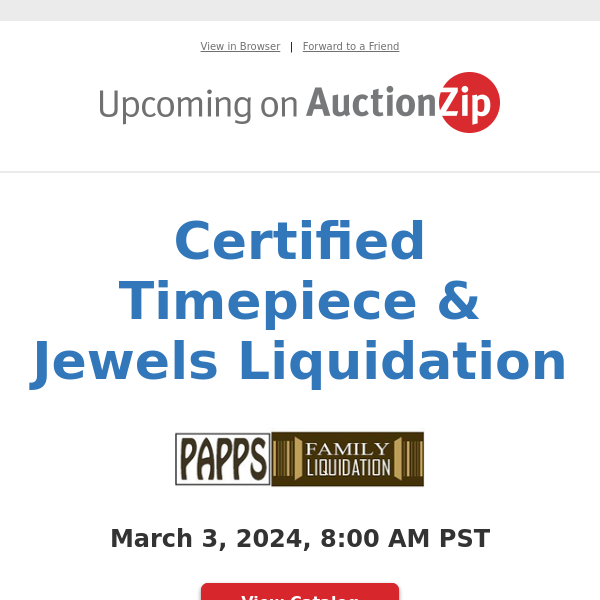 Certified Timepiece & Jewels Liquidation