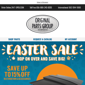 Pre-Easter Savings Enclosed! Up to 15% off