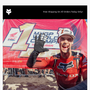 Congrats 5X World Champ Tim Gajser + Free Shipping Today