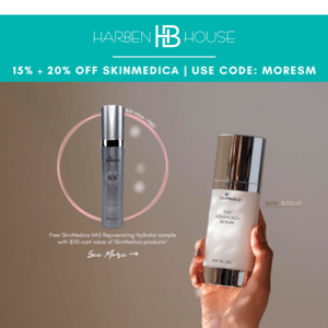 20% Extra Off Reduced 15% SkinMedica + FREE $30 HA5 Gift