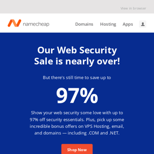 Don't miss our Web Security Sale!