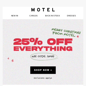 Merry Christmas ~ 25% off everything