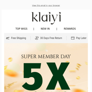 5x points for members, Today only