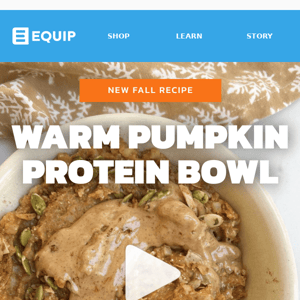 Warm Pumpkin Protein Bowl Recipe 🎃🥣⁠
