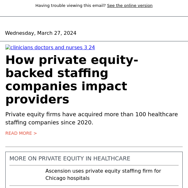 Private equity's growing role in staffing raises concerns