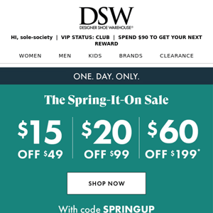 Use this $20 off on fresh spring styles.